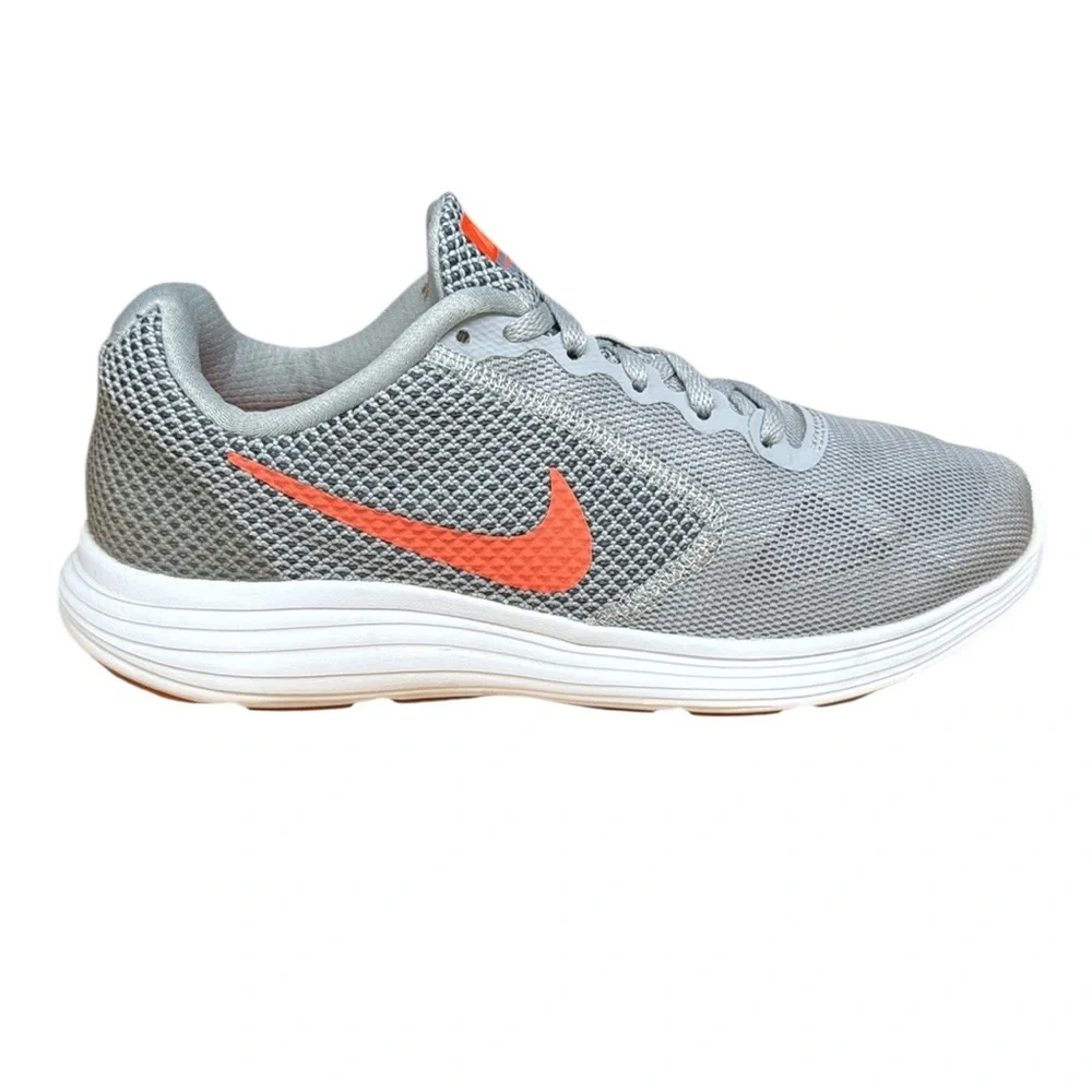 Nike Revolution 3 #819303-002 Gray Orange Women's Running Shoes Sneakers Size 8